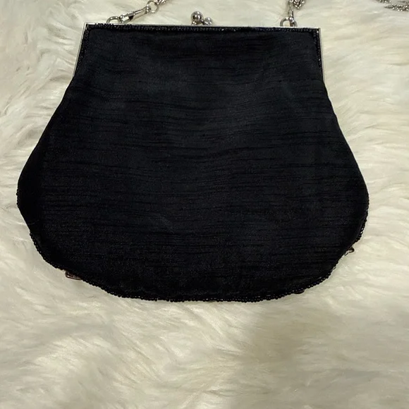 Vintage Sasha Colorful Floral Beaded Clutch with Metallic Strap Evening Bag - Picture 2 of 9